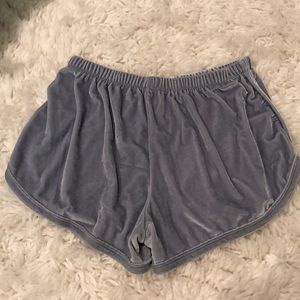 Brandy Melville grey velvet shorts